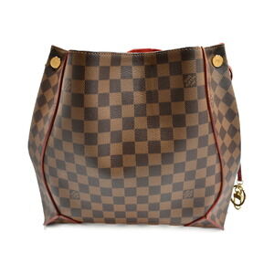 Louis Vuitton Damier Shoulder Hobo Bag Brown Ebene Kaisa Coated Canvas Red
